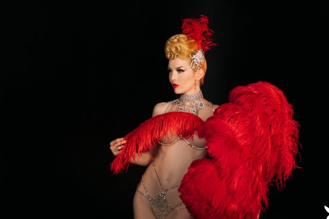 Audrey Aleen Allen and Tahlia Paris in pearls and black gloves photo 6