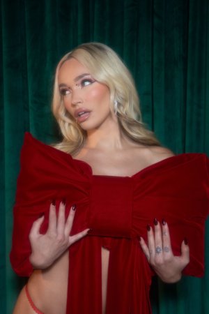 Rara Knupps holiday shoot with red bow and heels photo 1