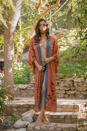 Brookliyn poses nude outdoors in garden lingerie tease photo 1