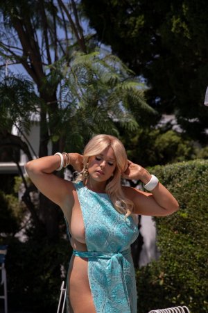 Ali Chanel bares all in sheer coverup sipping cocktails under summer sun photo 2